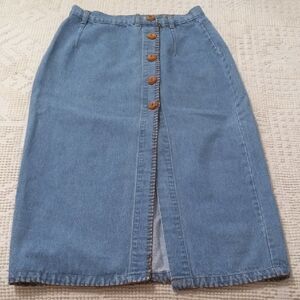 Gitano Vintage 90's A Line Button-Front Pencil Skirt 100% Cotton Sz.11/12